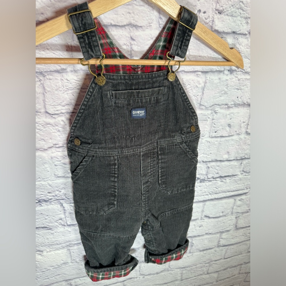 Oshkosh B'gosh Corduroy lined Overalls Unisex Boy‎ Girl size 12 months black